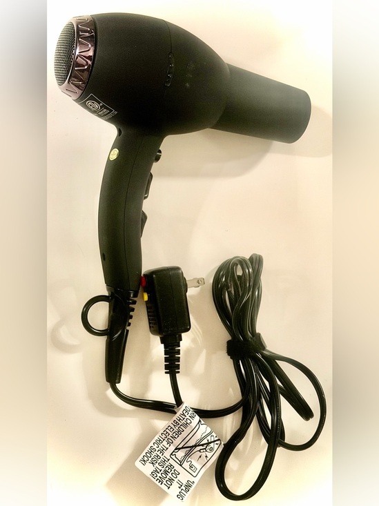L\'ange Black Hair Dryer with Metallic Rose Accent new